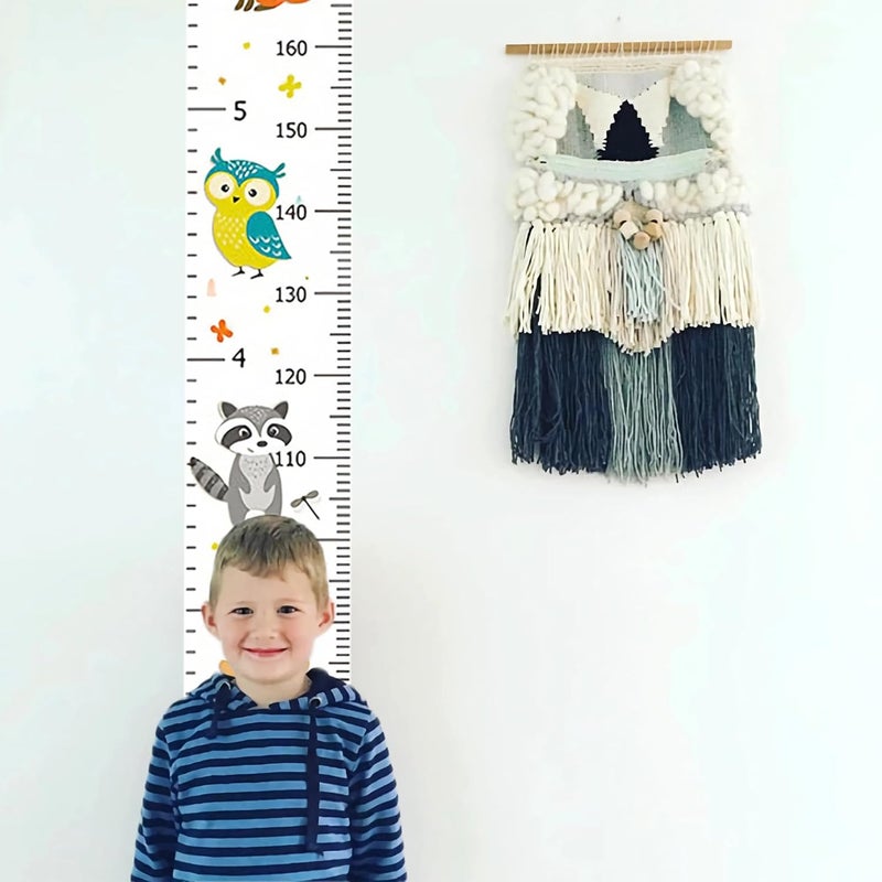 DOOLMIN Baby Height Growth Chart, Canvas Height Measuring Chart for Kids Child Toddler Boys Girls, 79" x 7.9" Hangable and Removable Waterproof Wood Ruler for Wall Room Nursery Décor (White Fox) - Image 4